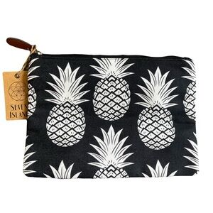 Seven Island Black and White Pineapple Tropical Travel Bag Makeup Bag